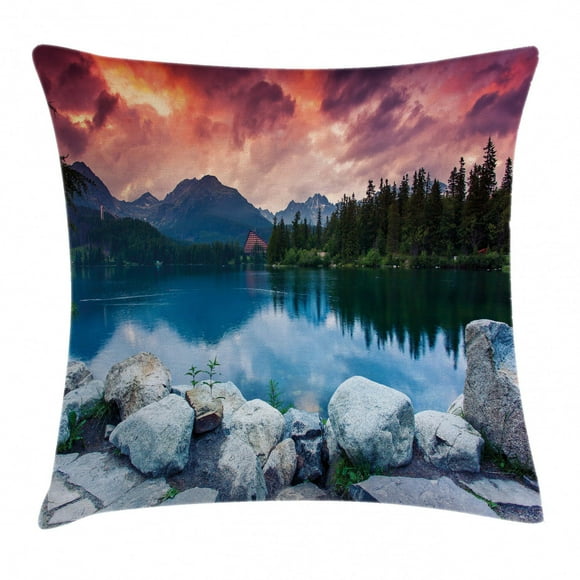 16x16 Landscape Designs Hiker Lake Nature Landscape Hiking Throw Pillow Multicolor 16x16 Landscape Designs Hiker Lake Nature Landscape Hiking Throw Pillow Multicolor